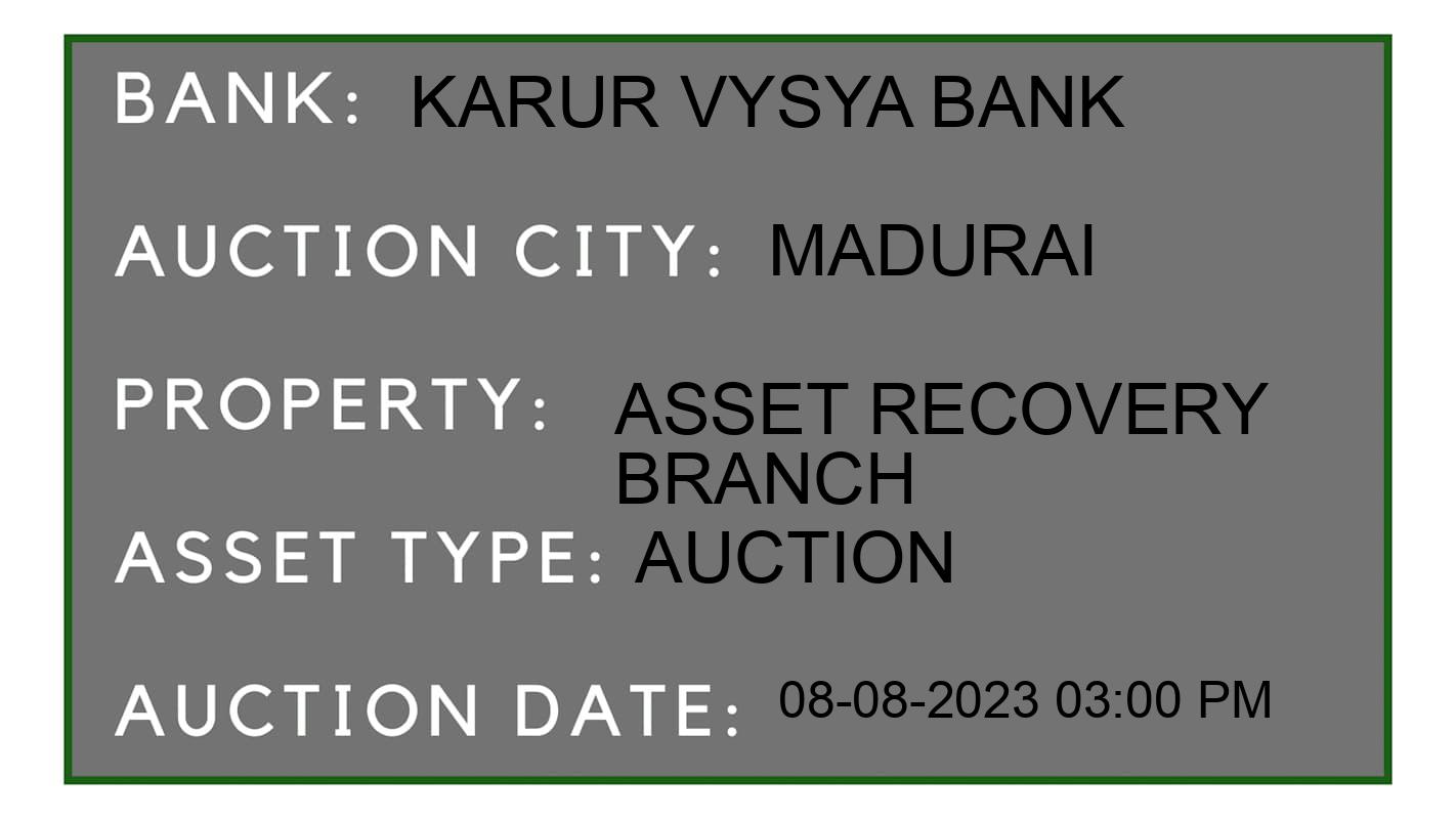 Auction Bank India - ID No: 162512 - Karur Vysya Bank Auction of Karur Vysya Bank Auctions for Plot in Madurai, Madurai
