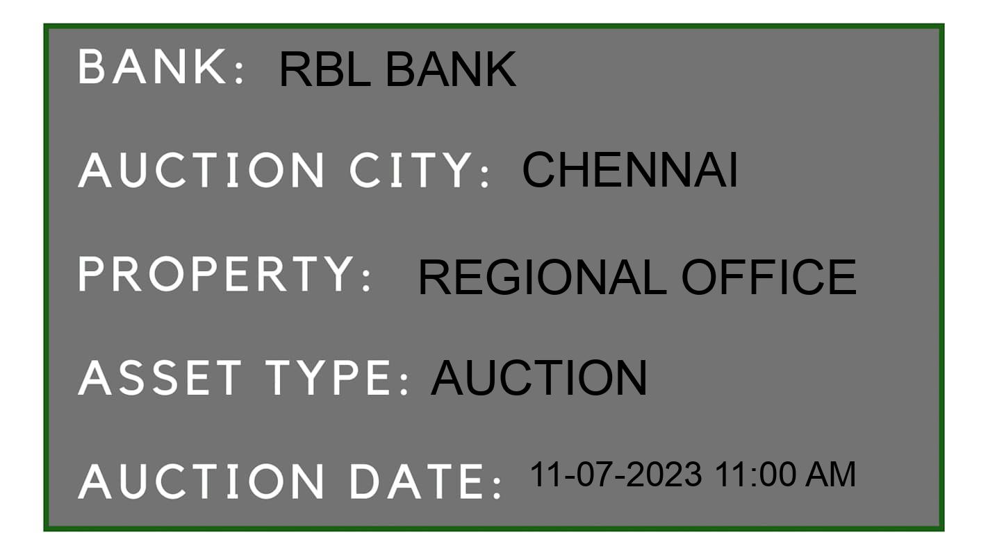 Auction Bank India - ID No: 162518 - RBL Bank Auction of RBL Bank Auctions for Land in Alandur, Chennai