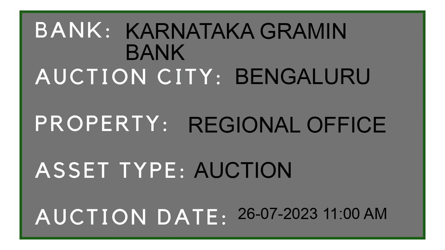 Auction Bank India - ID No: 162605 - Karnataka Gramin Bank Auction of Karnataka Gramin Bank Auctions for Commercial Building in Galag, Bengaluru