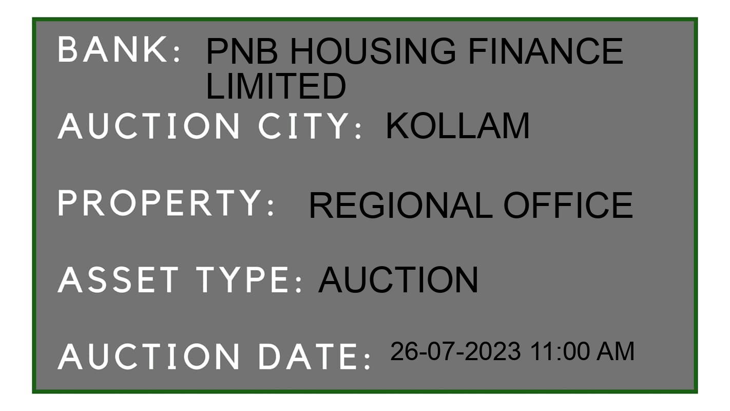 Auction Bank India - ID No: 163078 - PNB Housing Finance Limited Auction of PNB Housing Finance Limited Auctions for Plot in Kilikolloor, Kollam