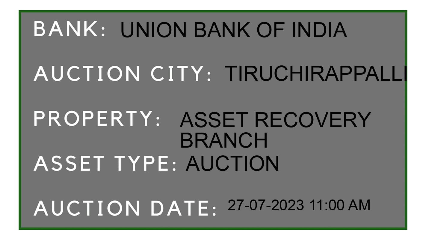 Auction Bank India - ID No: 163162 - Union Bank of India Auction of Union Bank of India Auctions for Land in Tiruchirappalli, Tiruchirappalli