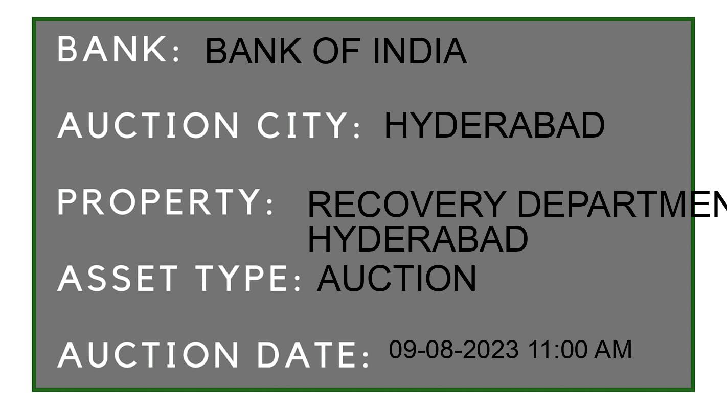 Auction Bank India - ID No: 163685 - Bank of India Auction of Bank of India Auctions for Residential Flat in Hyderabad, Hyderabad