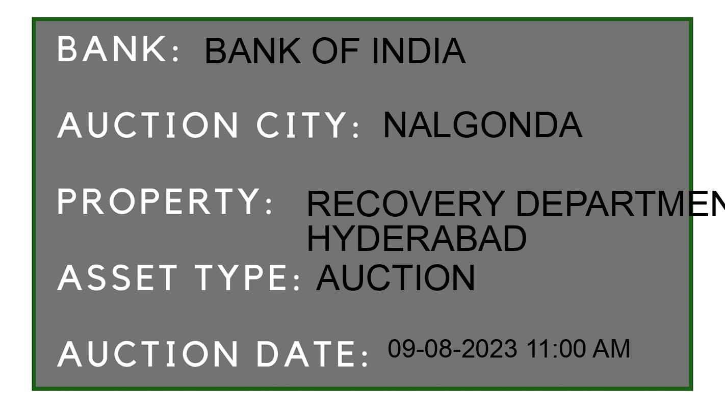 Auction Bank India - ID No: 163697 - Bank of India Auction of Bank of India Auctions for Land And Building in Nalgonda, Nalgonda