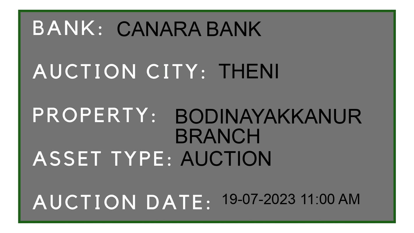 Auction Bank India - ID No: 163717 - Canara Bank Auction of Canara Bank Auctions for Land in Periyakulam, Theni