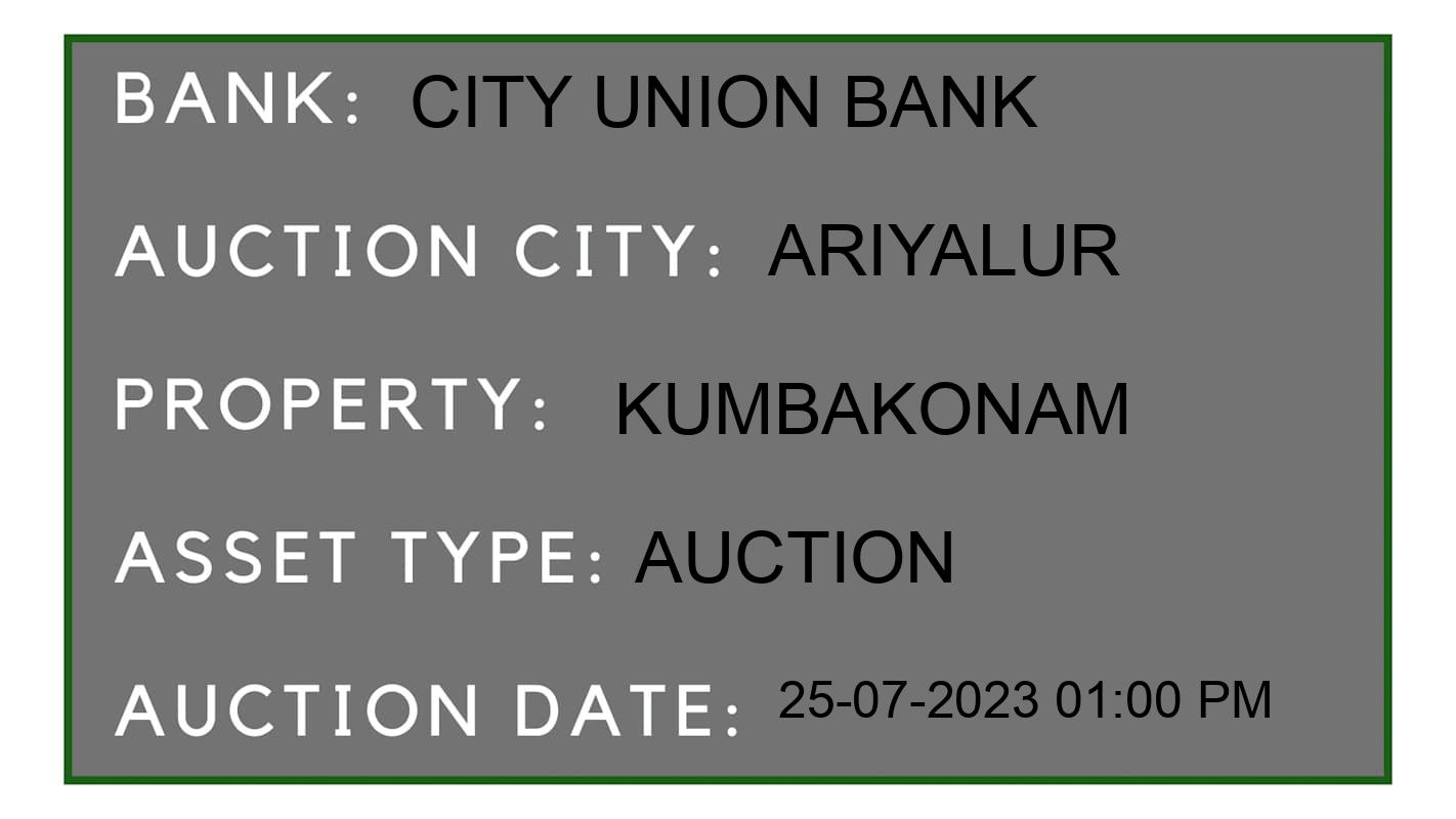 Auction Bank India - ID No: 163859 - City Union Bank Auction of City Union Bank Auctions for Land in udaiyarpalayam, Ariyalur