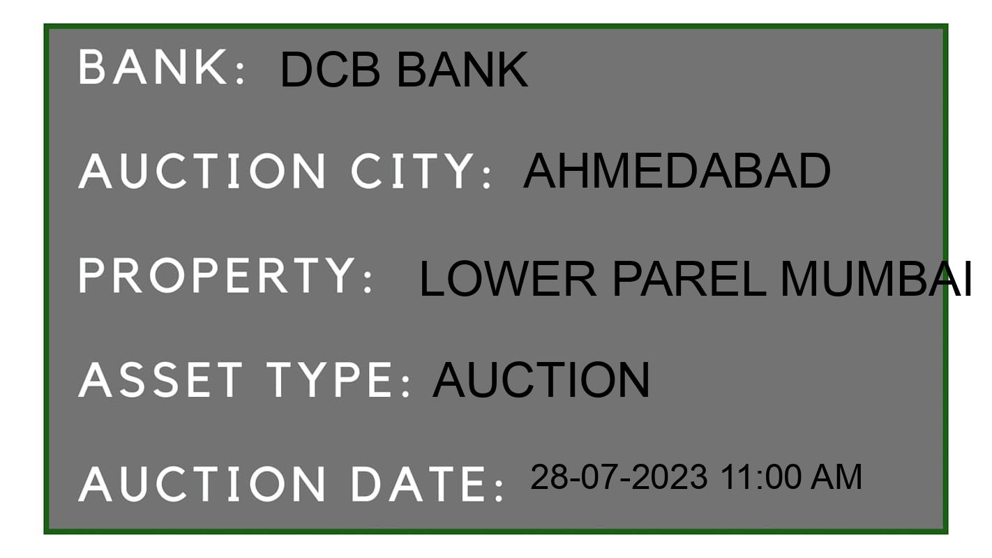 Auction Bank India - ID No: 163863 - DCB Bank Auction of DCB Bank Auctions for Residential Flat in Kalupur, Ahmedabad