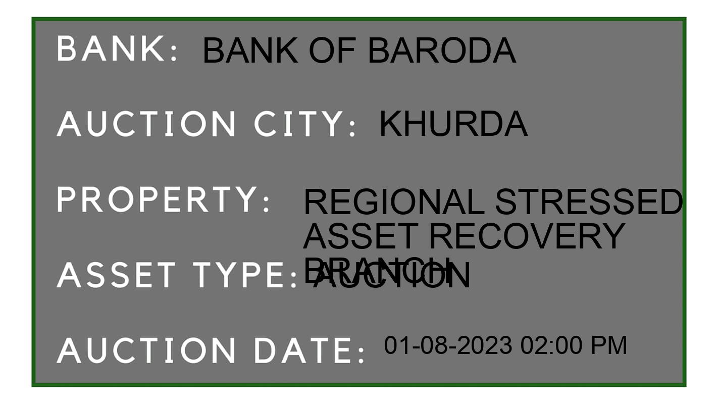 Auction Bank India - ID No: 164242 - Bank of Baroda Auction of Bank of Baroda Auctions for Plot in Khurda, Khurda