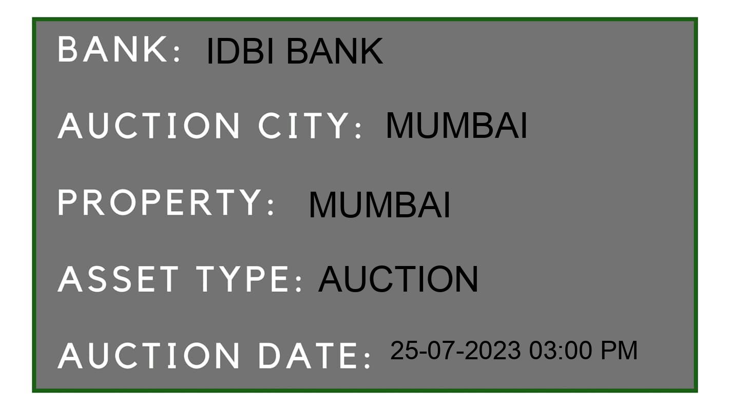 Auction Bank India - ID No: 164243 - IDBI Bank Auction of IDBI Bank Auctions for Vehicle Auction in Goregaon, Mumbai