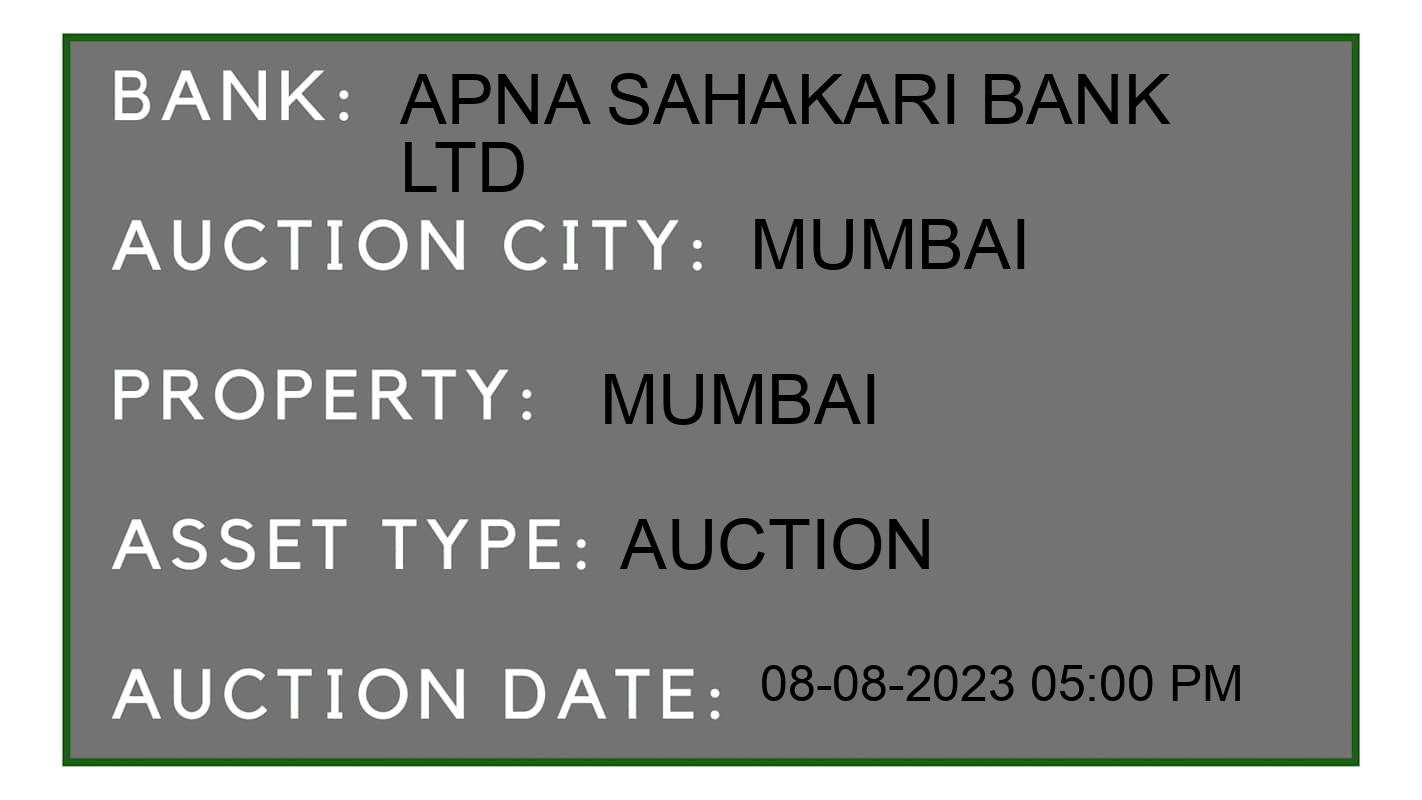 Auction Bank India - ID No: 164303 - APNA SAHAKARI BANK LTD Auction of APNA SAHAKARI BANK LTD Auctions for Plot in Dombivali, Mumbai