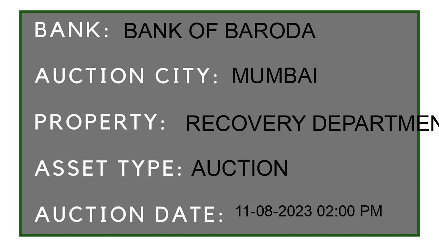 Auction Bank India - ID No: 164316 - Bank of Baroda Auction of Bank of Baroda Auctions for Vehicle Auction in Dombivali, Mumbai