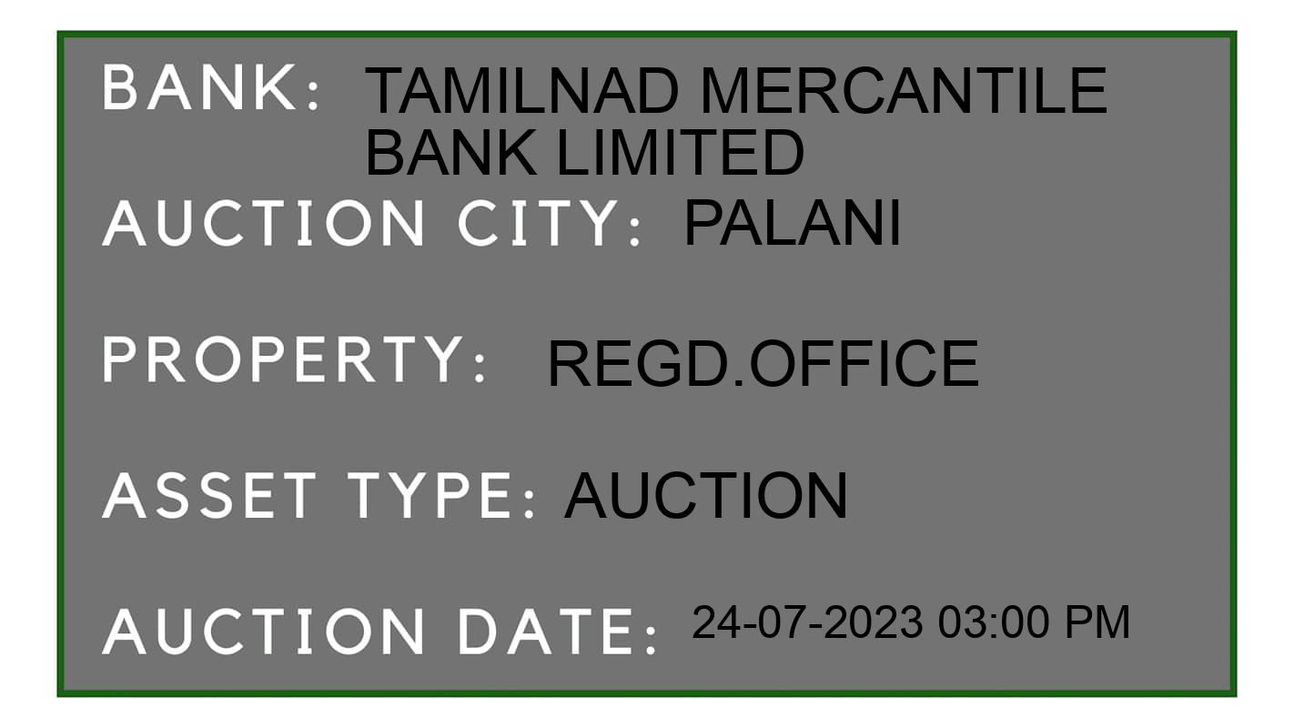 Auction Bank India - ID No: 164436 - Tamilnad Mercantile Bank Limited Auction of Tamilnad Mercantile Bank Limited Auctions for Plot in Palani Taluk, Palani