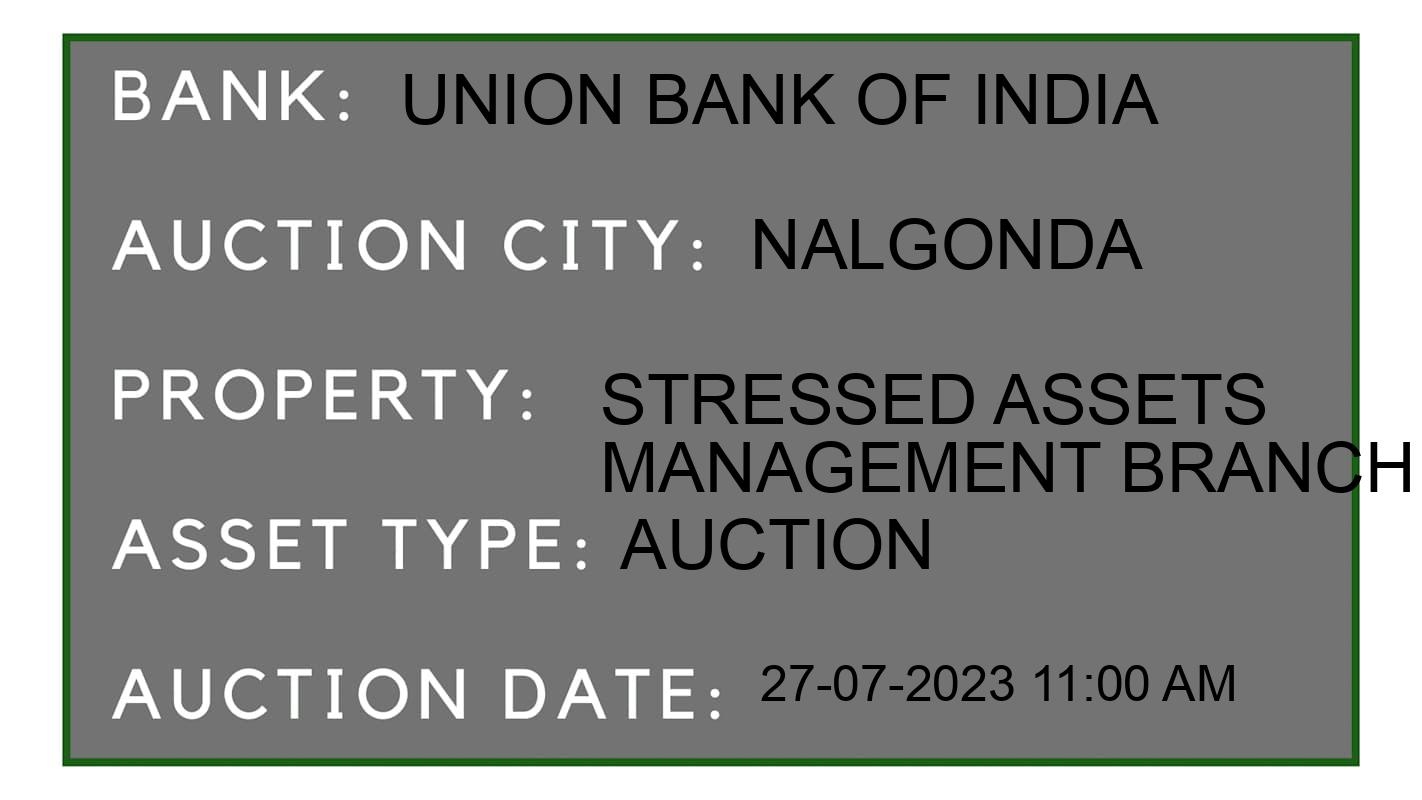 Auction Bank India - ID No: 164513 - Union Bank of India Auction of Union Bank of India Auctions for Factory land and Building in Damarcherla, Nalgonda