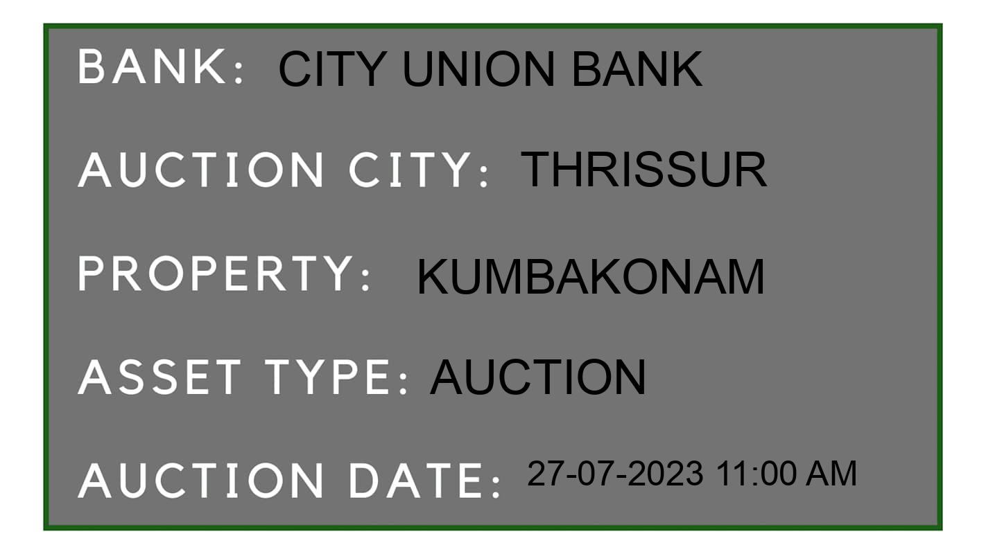 Auction Bank India - ID No: 164566 - City Union Bank Auction of City Union Bank Auctions for Land in Mukundapuram, Thrissur