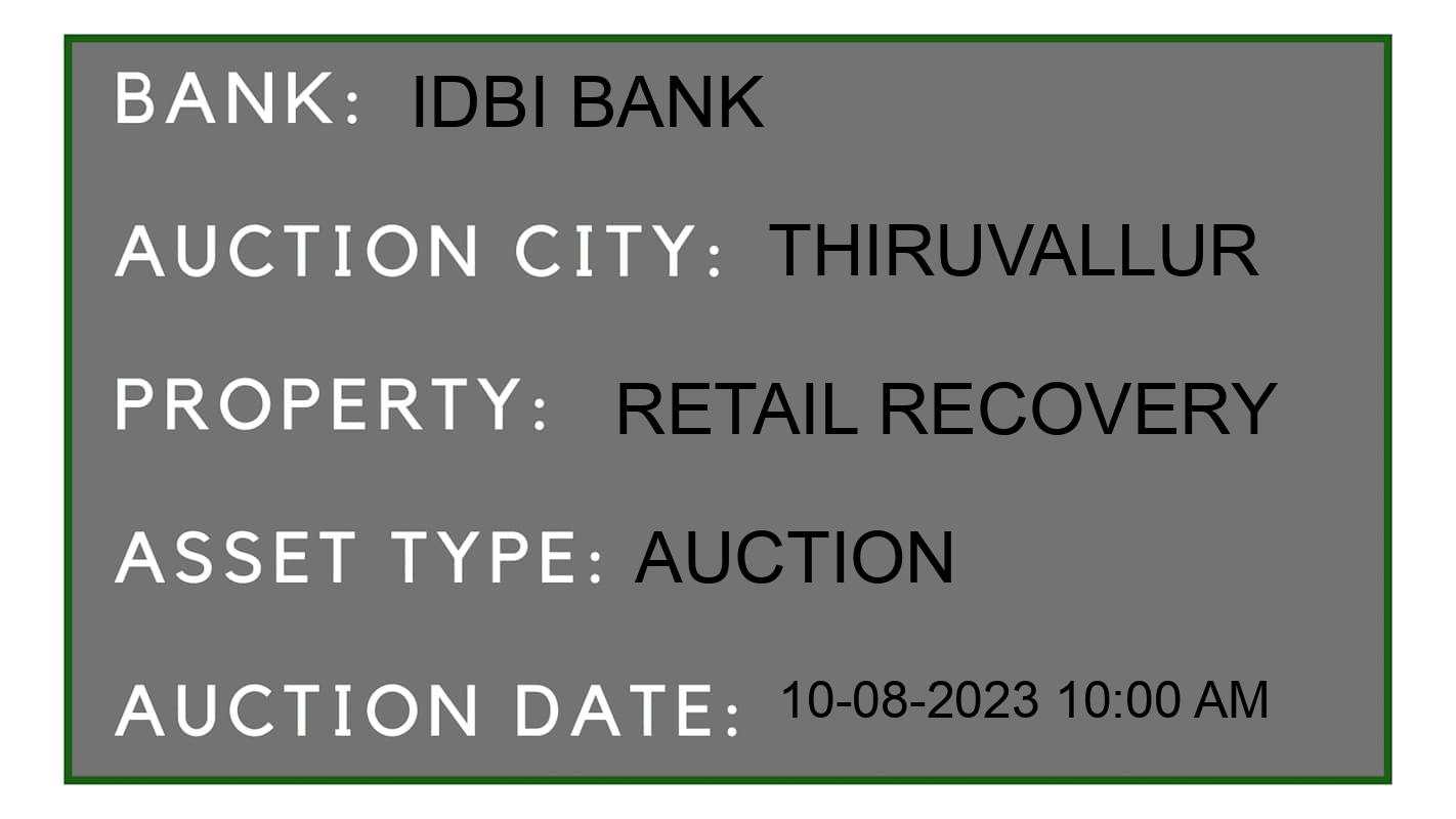 Auction Bank India - ID No: 165028 - IDBI Bank Auction of IDBI Bank Auctions for Land in Thiruvallur, Thiruvallur