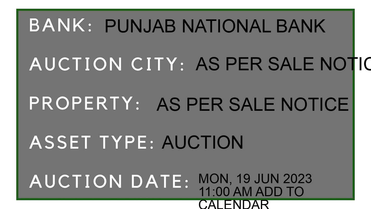 Auction Bank India - ID No: 165115 - Punjab National Bank Auction of Punjab National Bank