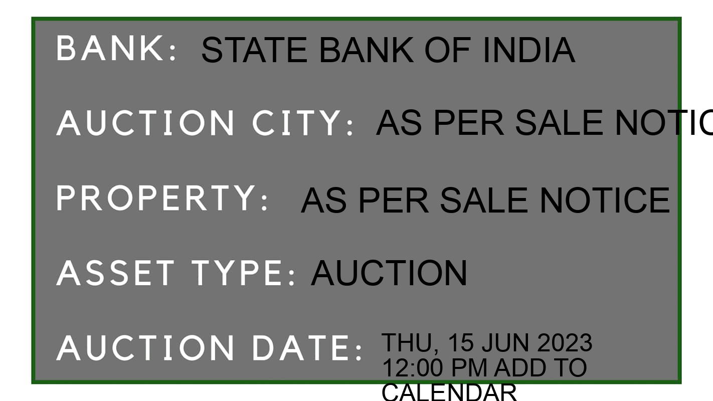 Auction Bank India - ID No: 165123 - State Bank of India Auction of State Bank of India