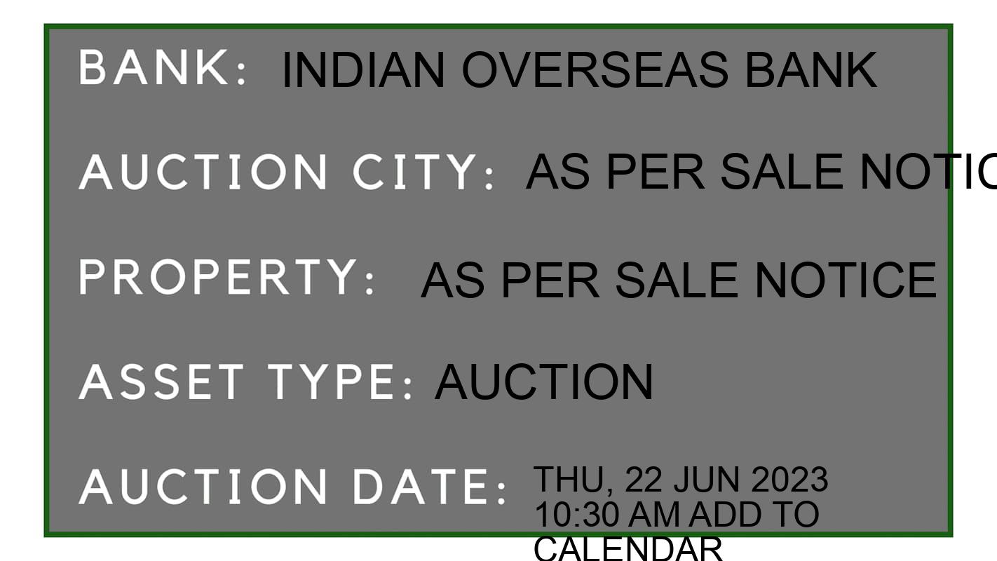 Auction Bank India - ID No: 165145 - Indian Overseas Bank Auction of Indian Overseas Bank