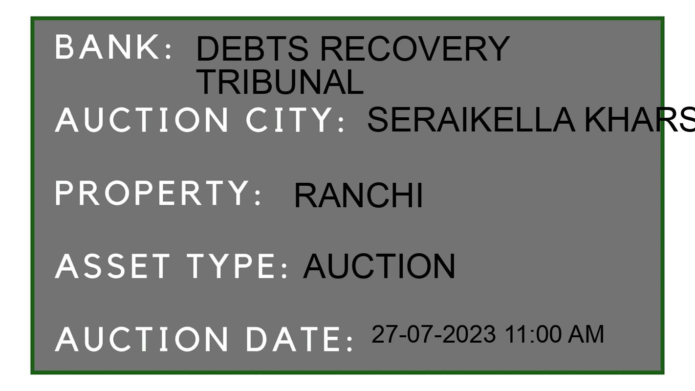 Auction Bank India - ID No: 165204 - Debts Recovery Tribunal Auction of Debts Recovery Tribunal Auctions for Industrial Land in chandi, Seraikella Kharswan