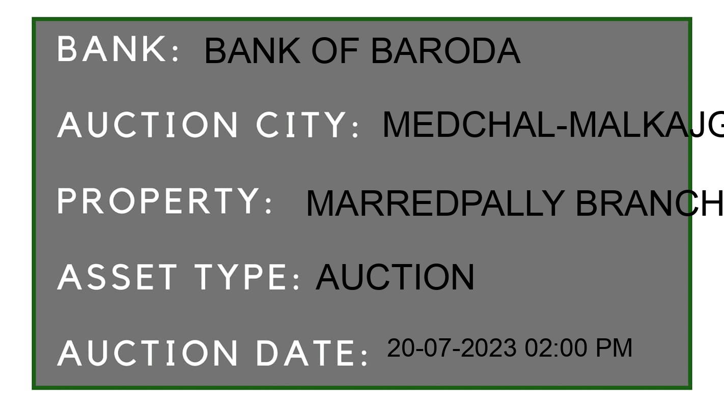 Auction Bank India - ID No: 165309 - Bank of Baroda Auction of Bank of Baroda Auctions for Residential Flat in Malkangirii, Medchal-Malkajgiri