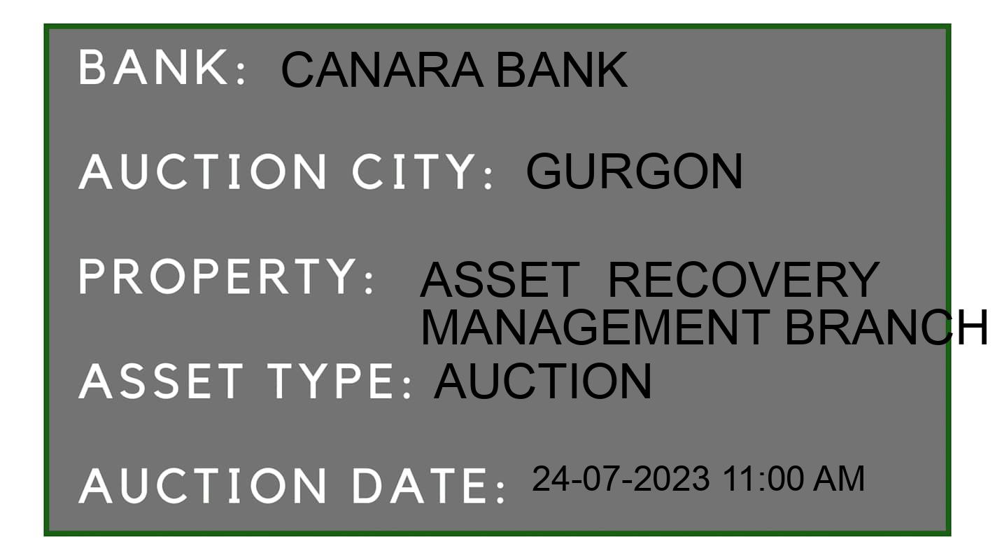 Auction Bank India - ID No: 165333 - Canara Bank Auction of Canara Bank Auctions for Residential Flat in gurgon, gurgon