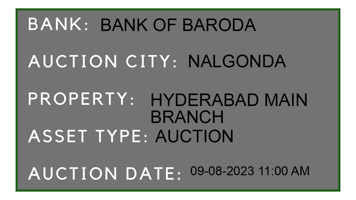 Auction Bank India - ID No: 165539 - Bank of Baroda Auction of Bank of Baroda Auctions for Land And Building in Narketpally, Nalgonda