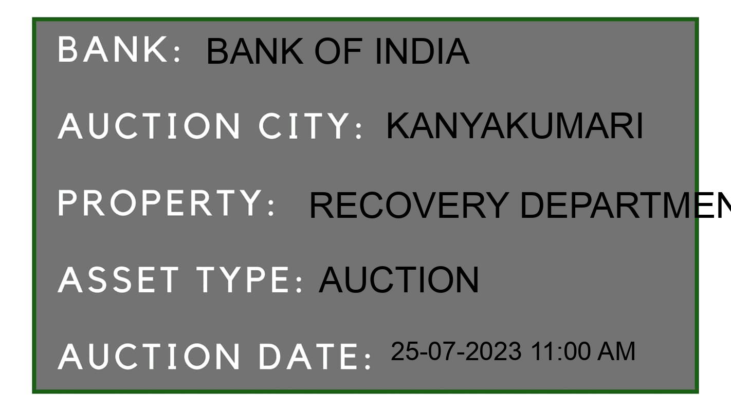 Auction Bank India - ID No: 165629 - Bank of India Auction of Bank of India Auctions for Land And Building in Agastheeswaram Tk, Kanyakumari