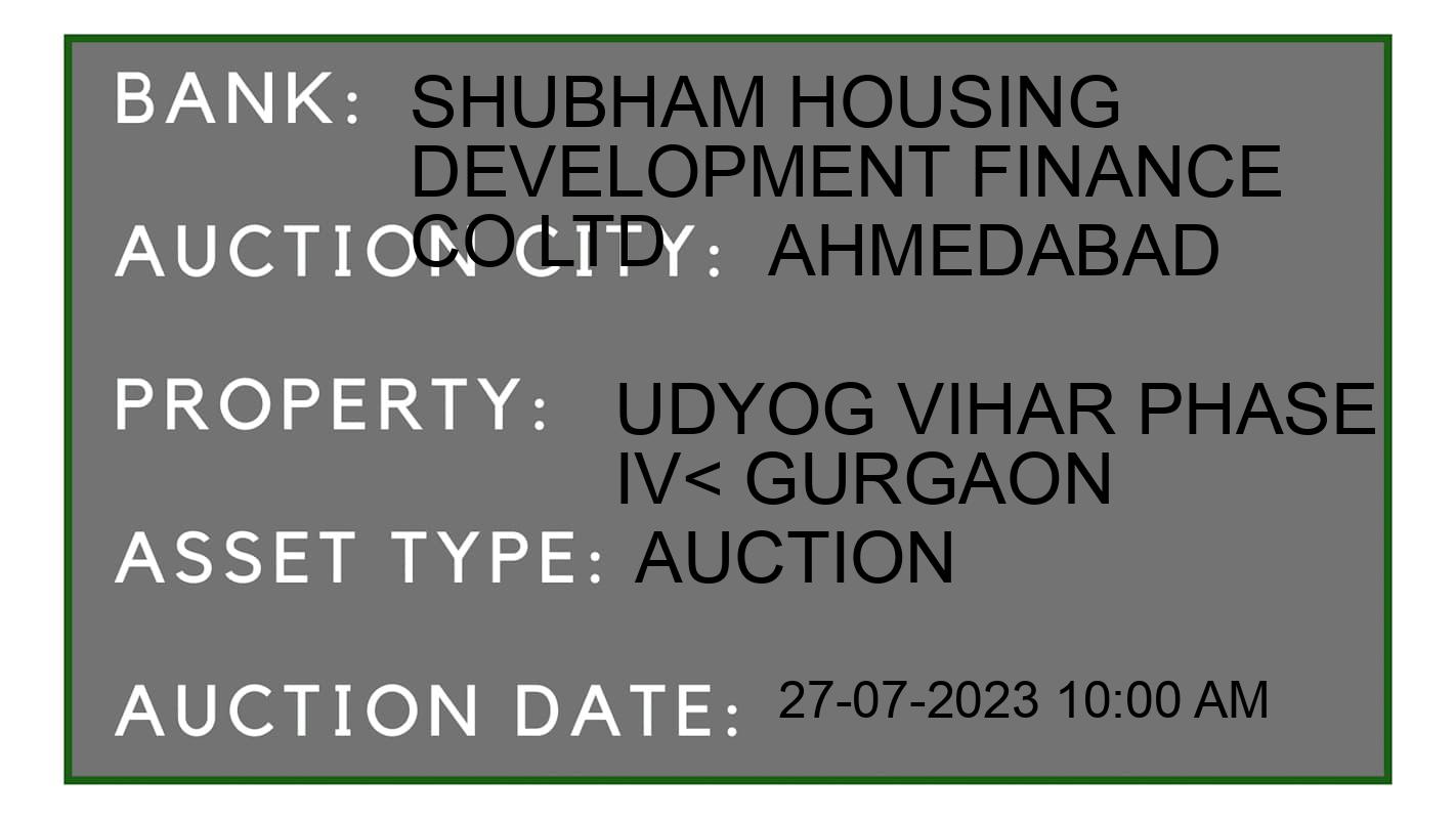Auction Bank India - ID No: 165715 - Shubham Housing Development Finance Co Ltd Auction of Shubham Housing Development Finance Co Ltd Auctions for Residential Flat in Kalupur, Ahmedabad