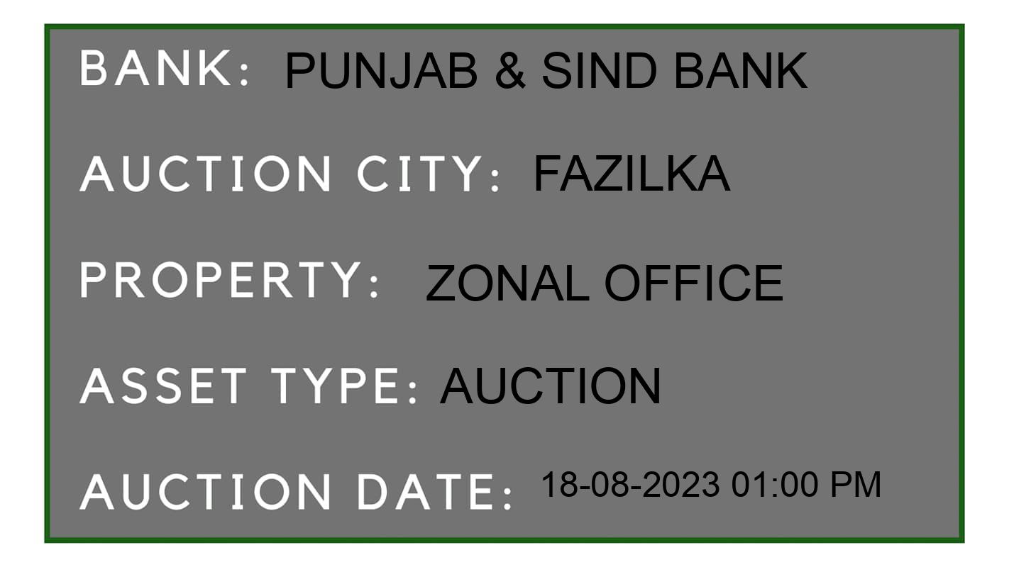 Auction Bank India - ID No: 166077 - Punjab & Sind Bank Auction of 