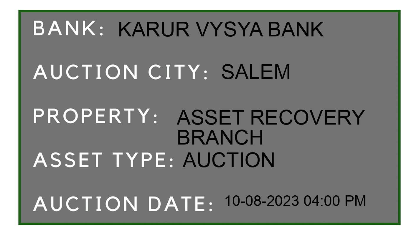 Auction Bank India - ID No: 166540 - Karur Vysya Bank Auction of 
