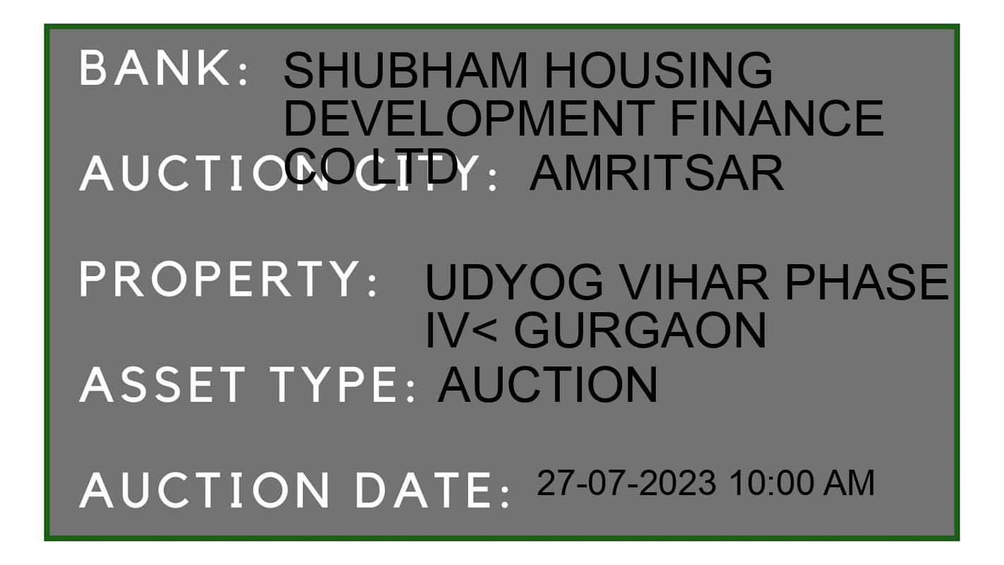 Auction Bank India - ID No: 166922 - Shubham Housing Development Finance Co Ltd Auction of 