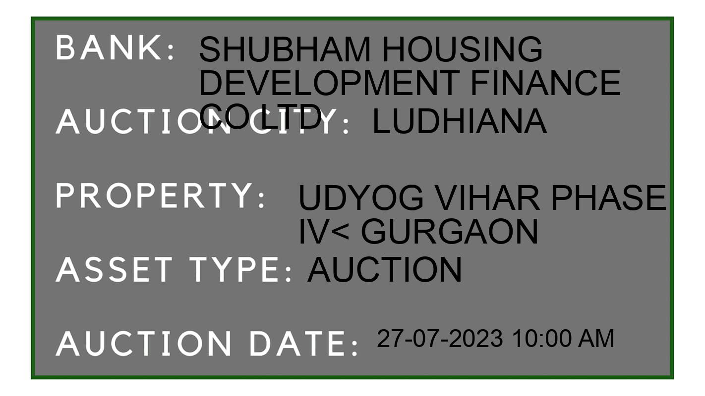Auction Bank India - ID No: 166931 - Shubham Housing Development Finance Co Ltd Auction of 