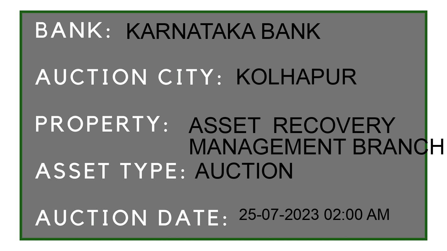Auction Bank India - ID No: 166949 - Karnataka Bank Auction of 