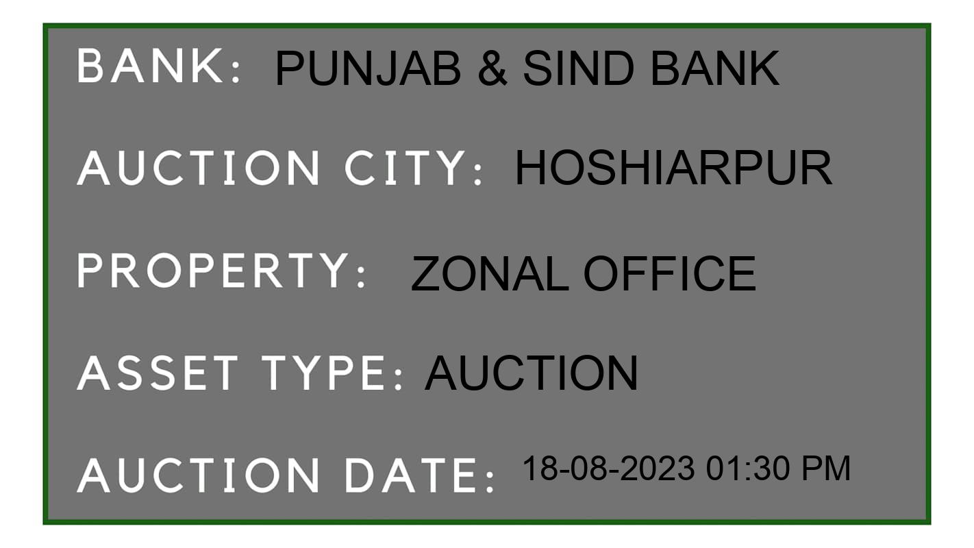 Auction Bank India - ID No: 168155 - Punjab & Sind Bank Auction of 