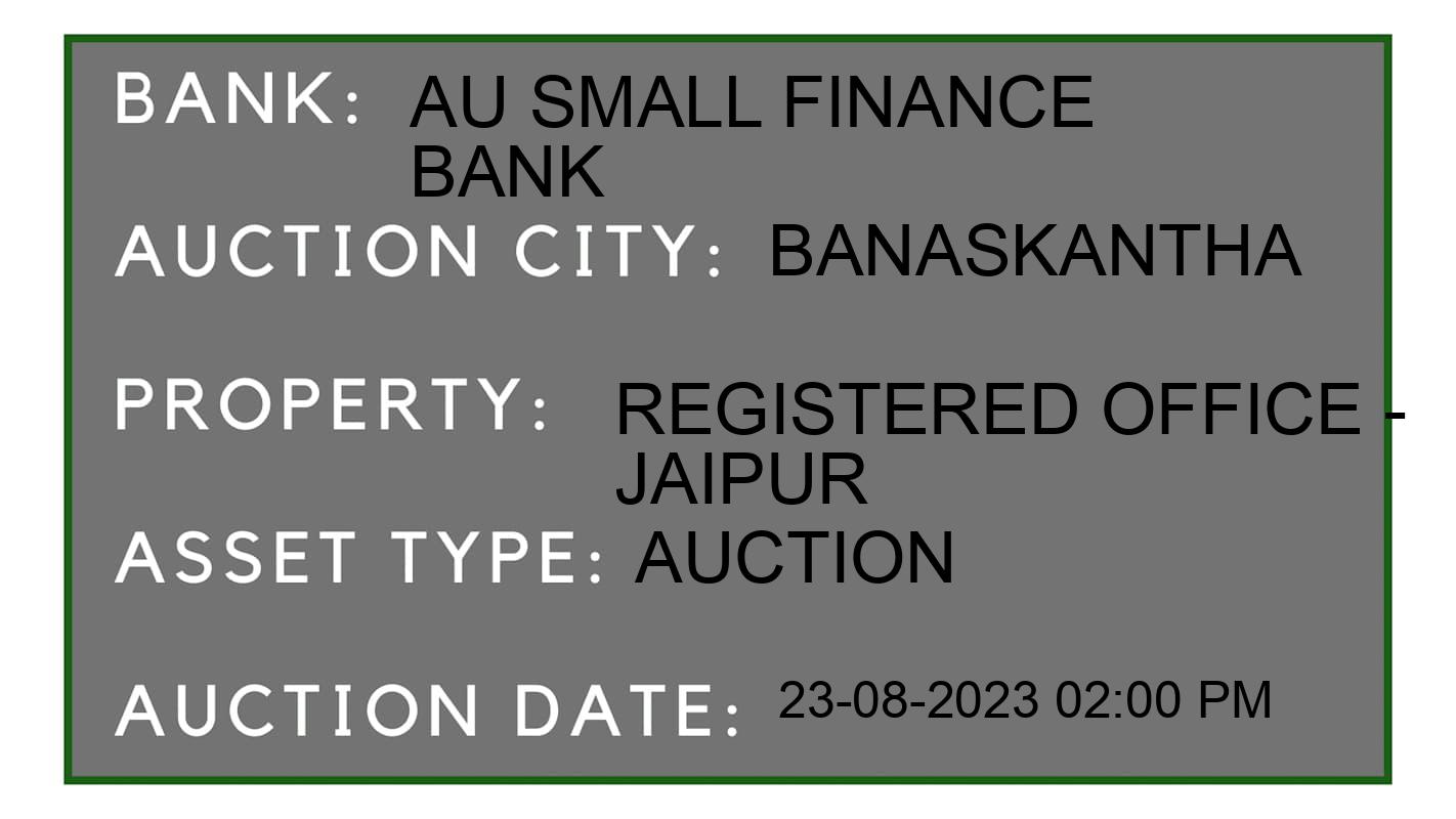 Auction Bank India - ID No: 168890 - AU Small Finance Bank Auction of 