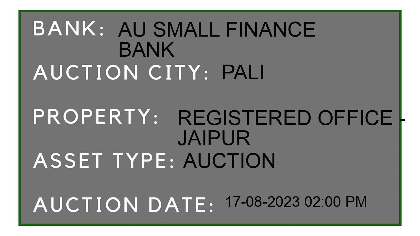Auction Bank India - ID No: 168902 - AU Small Finance Bank Auction of 