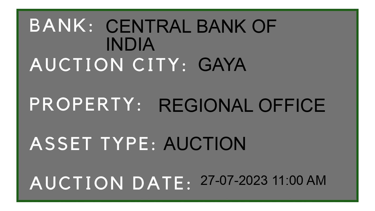 Auction Bank India - ID No: 168981 - Central Bank of India Auction of 