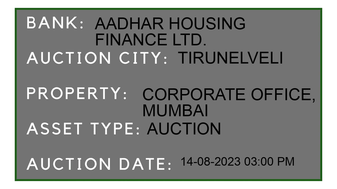Auction Bank India - ID No: 169000 - Aadhar Housing Finance Ltd. Auction of 