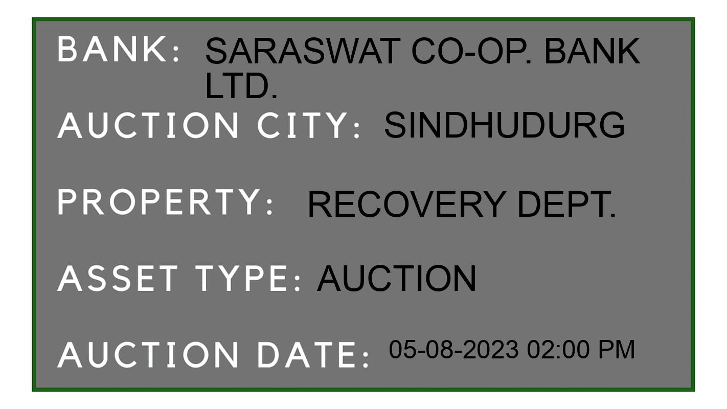 Auction Bank India - ID No: 169192 - Saraswat co-op. Bank Ltd. Auction of 