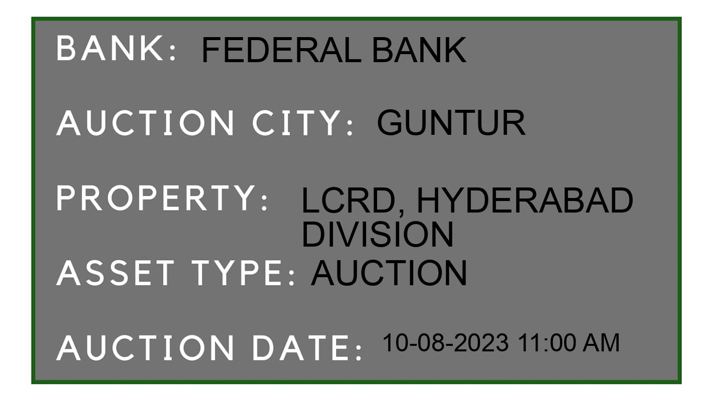 Auction Bank India - ID No: 169419 - Federal Bank Auction of 