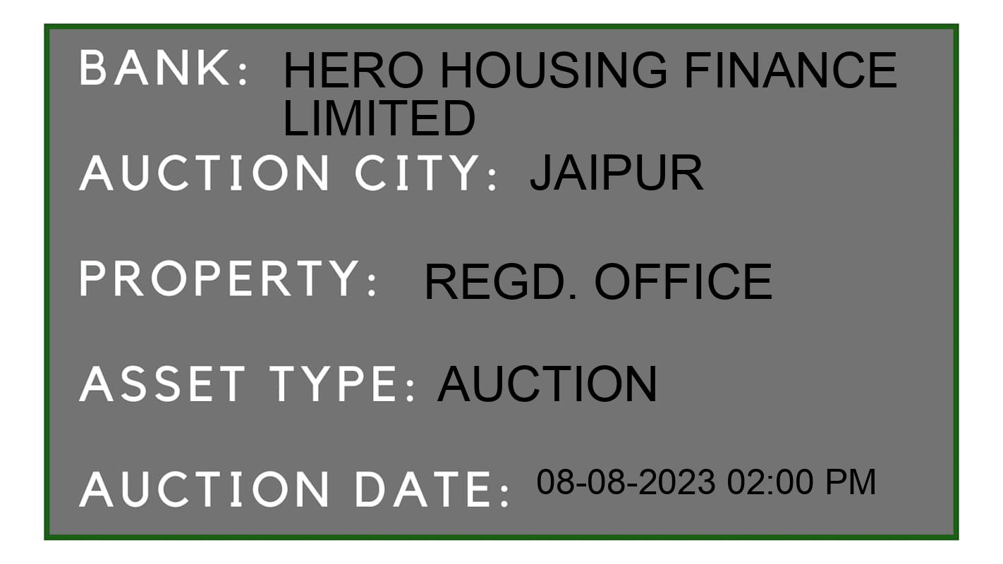 Auction Bank India - ID No: 170306 - Hero Housing Finance Limited Auction of 
