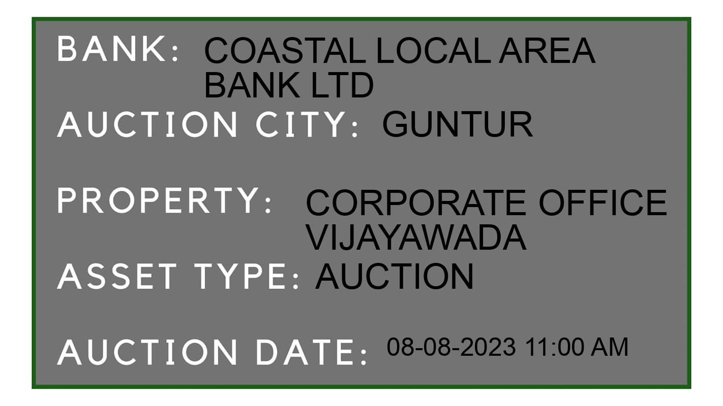Auction Bank India - ID No: 171119 - Coastal Local Area Bank Ltd Auction of 