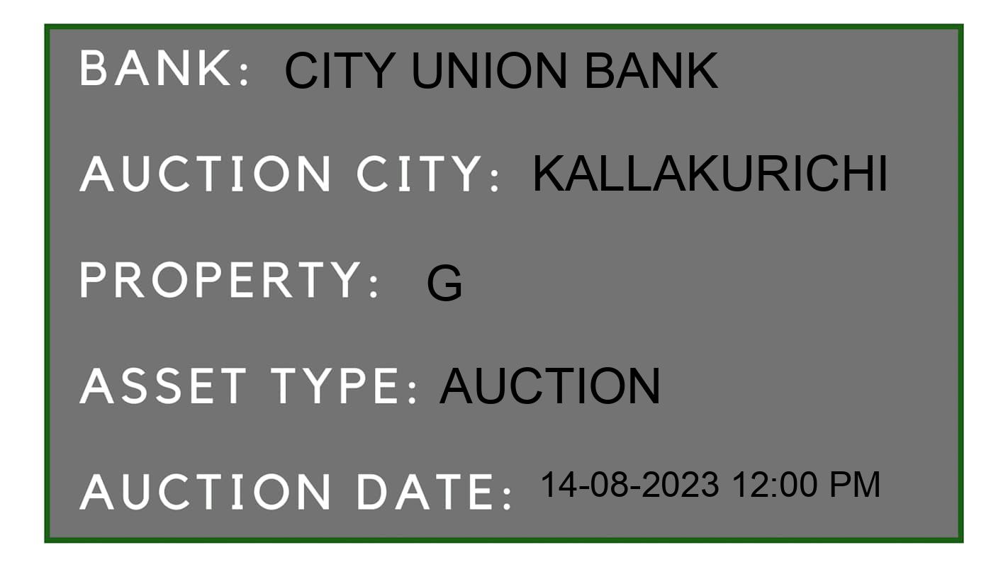 Auction Bank India - ID No: 171434 - City Union Bank Auction of 