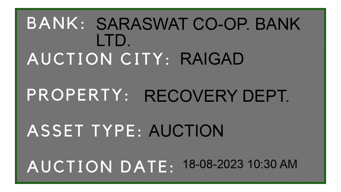 Auction Bank India - ID No: 171463 - Saraswat co-op. Bank Ltd. Auction of 