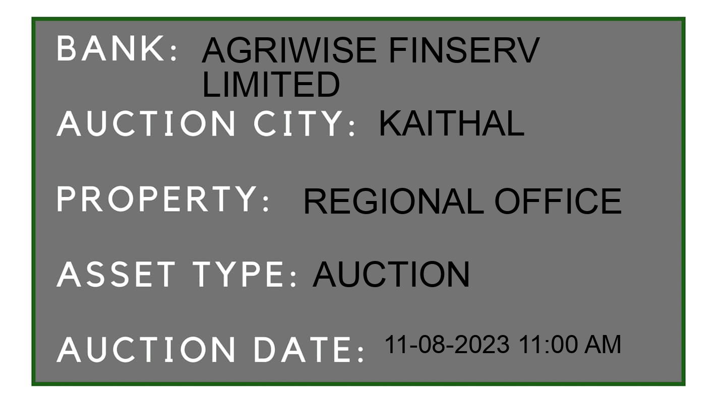 Auction Bank India - ID No: 172095 - Agriwise Finserv Limited Auction of 