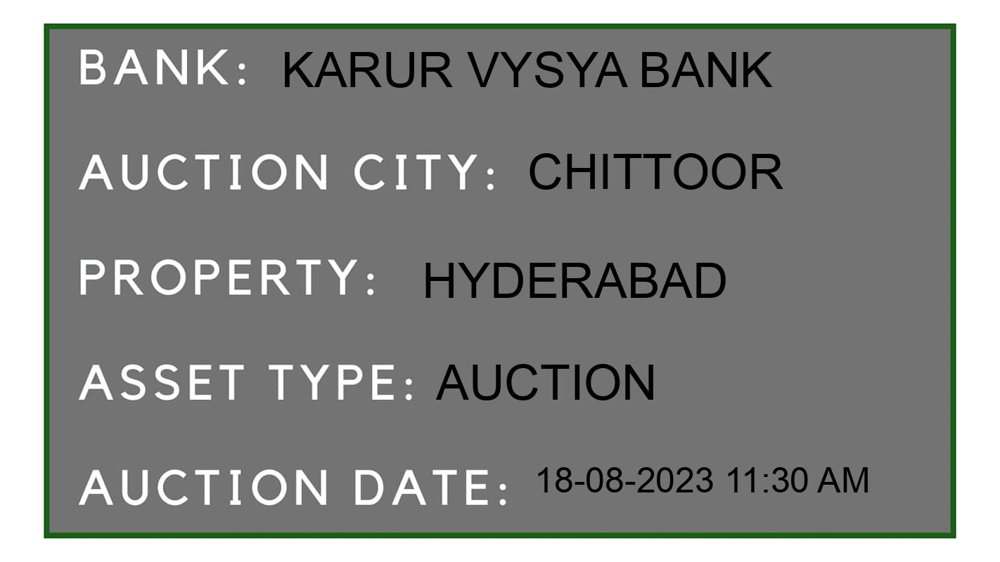Auction Bank India - ID No: 172103 - Karur Vysya Bank Auction of 