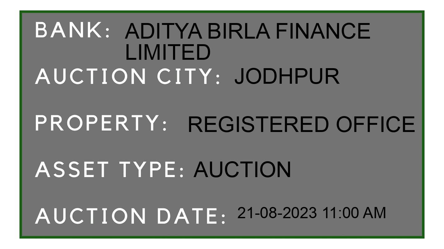 Auction Bank India - ID No: 173405 - Aditya Birla Finance Limited Auction of 
