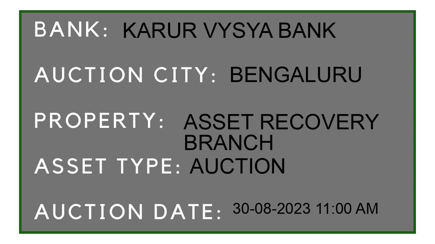 Auction Bank India - ID No: 173680 - Karur Vysya Bank Auction of 