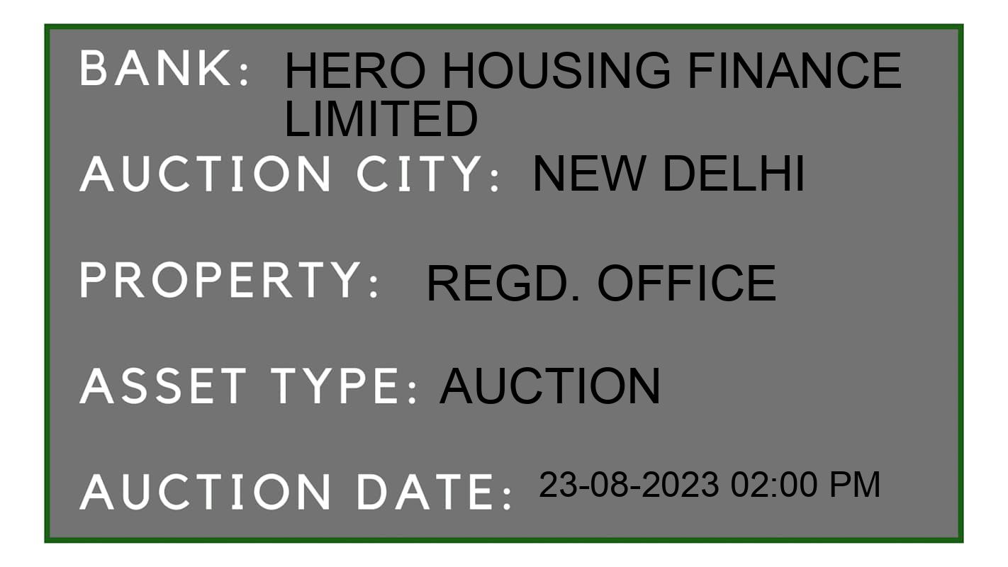 Auction Bank India - ID No: 173837 - Hero Housing Finance Limited Auction of 