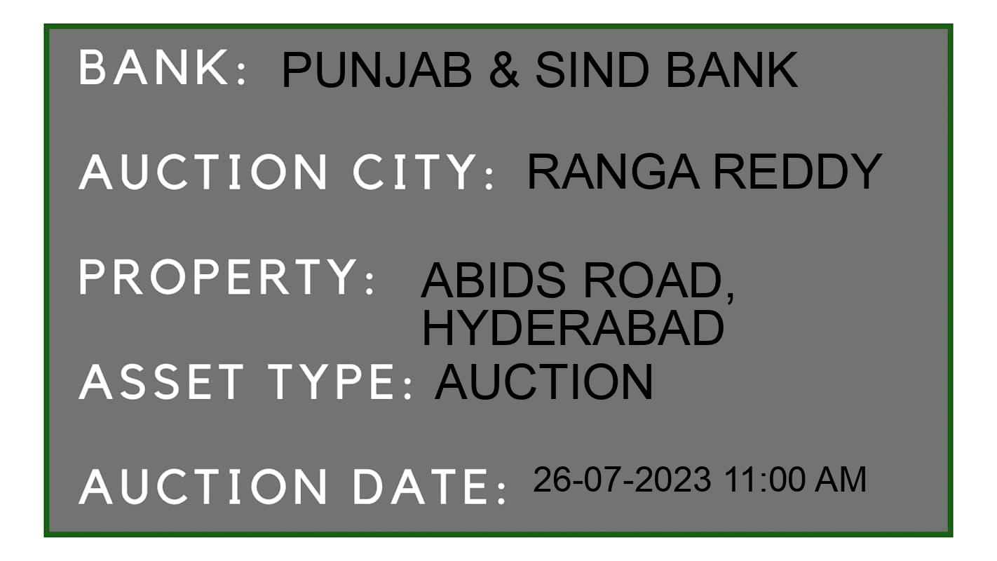 Auction Bank India - ID No: 174801 - Punjab & Sind Bank Auction of Punjab & Sind Bank Auctions for Residential Land And Building in Ranga reddy, Ranga Reddy
