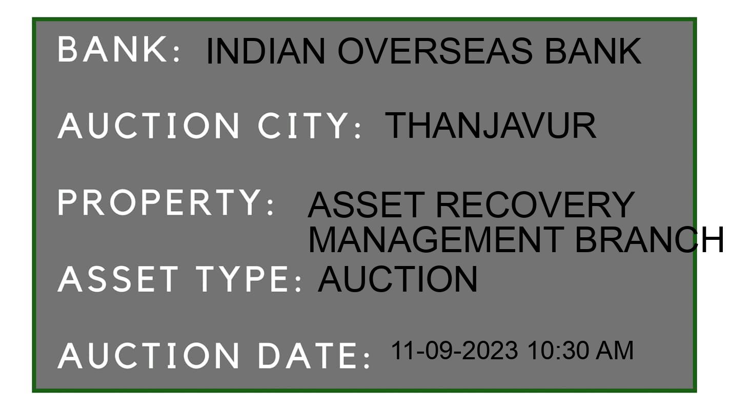 Auction Bank India - ID No: 175837 - Indian Overseas Bank Auction of Indian Overseas Bank Auctions for Land And Building in Thanjavur Town, Thanjavur